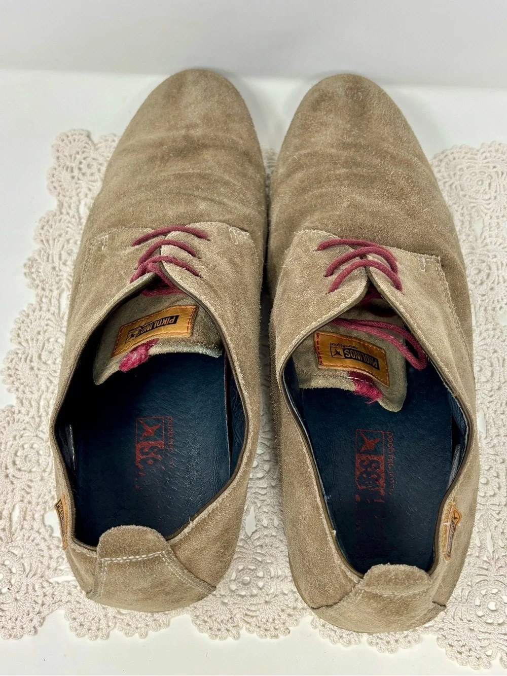 Pikolinos Lace Up Suede Oxfords Leather Gray Tan Office Business Casual Men’s 12